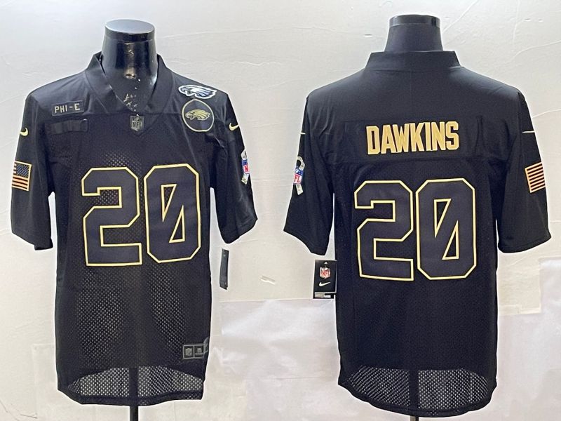 Men Philadelphia Eagles #20 Dawkins Black 2025 Nike Salute to Service Limited NFL Jersey style 5